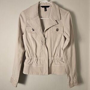 White House Black Market Jacket Lightweight Womens XS Cream